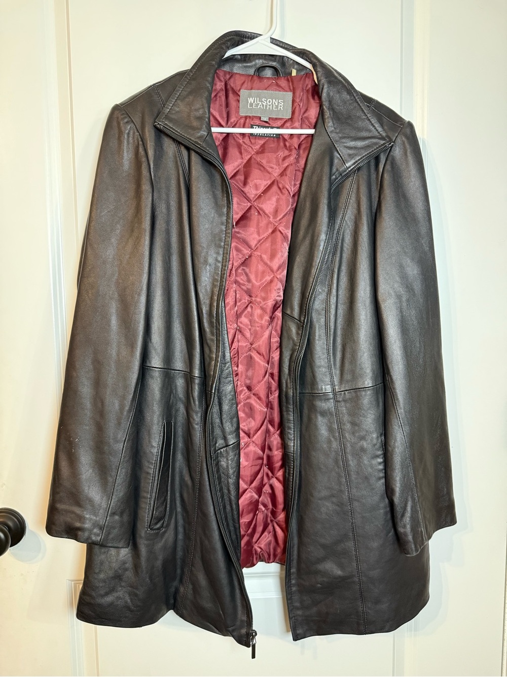 Wilsons Leather Thinsulate Genuine Leather Jacket Women’s 1X Black Quilted Zip
